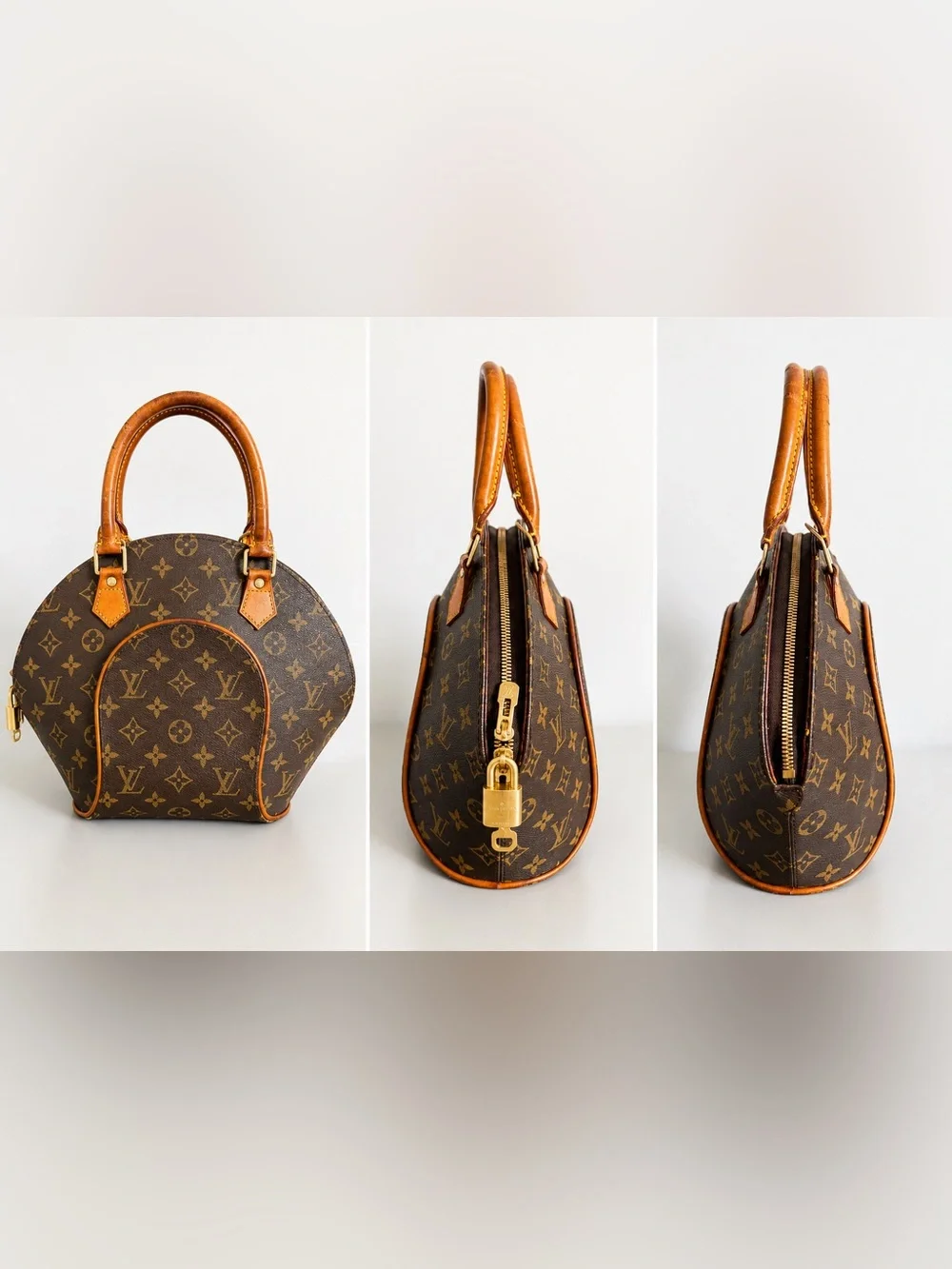 Vintage Y2K Louis Vuitton Monogram Ellipse PM Bag France 2000 w/auth Lock & Key